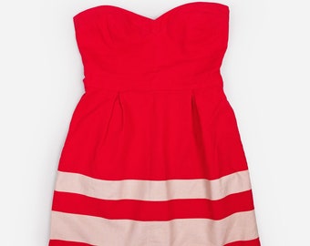 ZARA Trafaluc Robe rose framboise vif taille haute avec