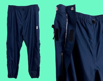 Vintage 90's SCHOFFEL Windbreaker Shell Pants Trousers Waterproof Men's Pants full side zipper / Ski Pants ~ size XL