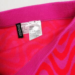 Minijupe H&M Y2K en tricot doux, jupe kawaii rose vif et orange preppy grunge taille M image 4