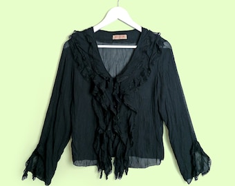 ヴィンテージ Y2K こっけいなシック ブラック シースルー ネクタイ