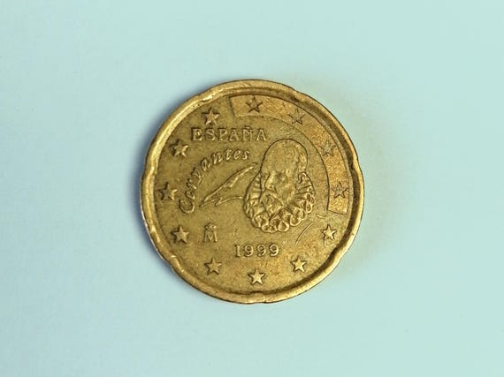 Rare 20 Euro Cent Coin 1999 Spain Cervantes Collectible Coin ...