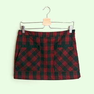 MANGO Y2K Mini Skirt Plaid Tartan Check Pattern Preppy Grunge Kawaii Skirt - size S-M / 38