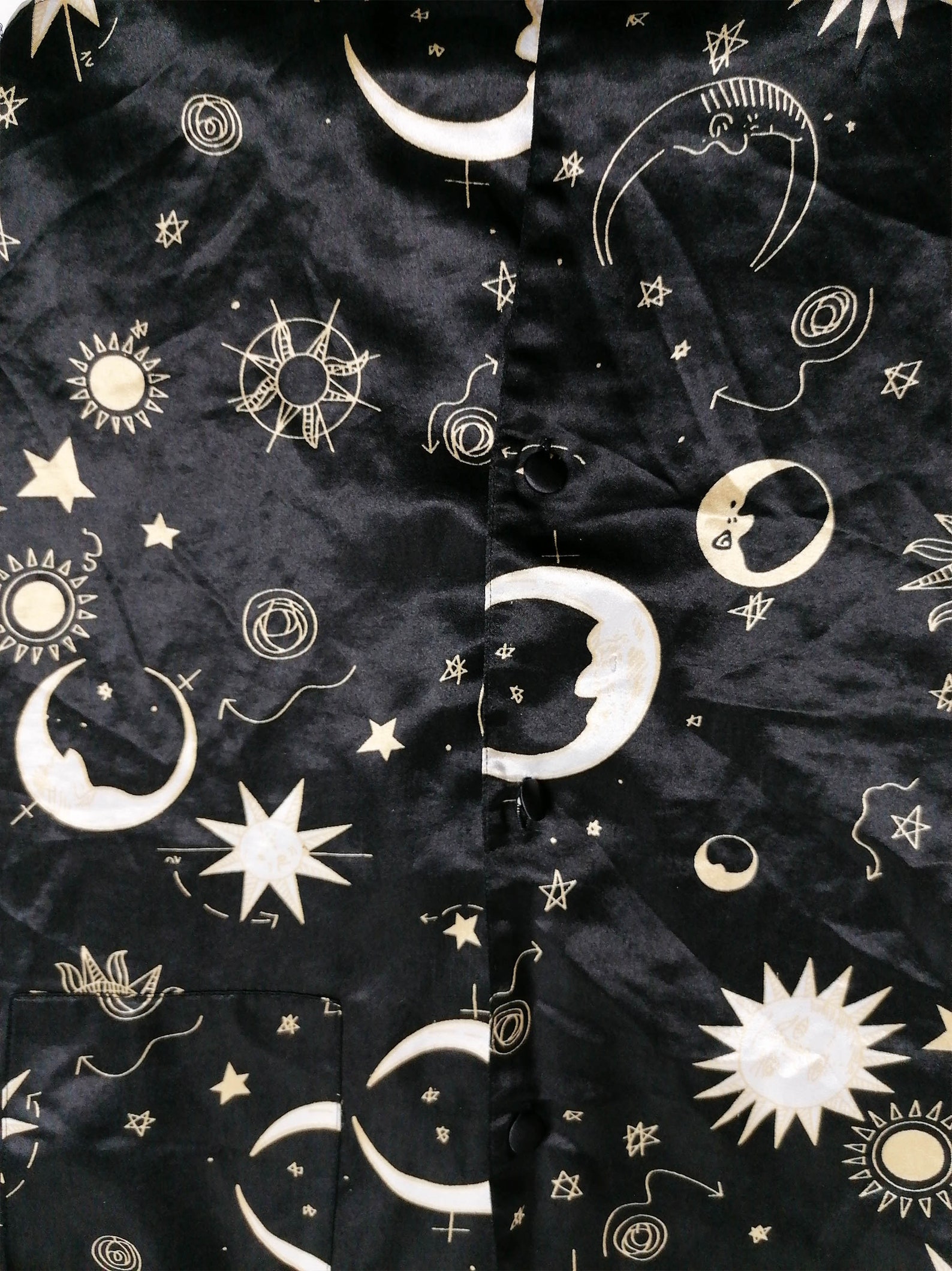 Vintage 90's Celestial Sun Moon Stars Silky Soft Satin | Etsy
