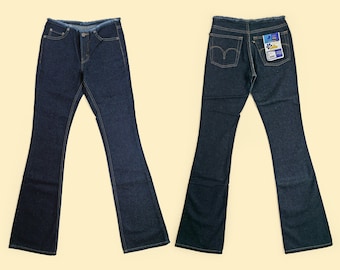 Vintage 90's Y2K LOIS Saez Merino Jeans de Mujer Cintura Baja Cintura Flare Pierna Azul Oscuro - XS