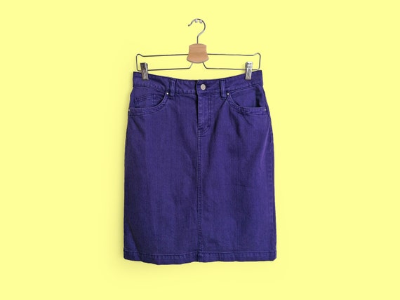 Purple denim skirt discount