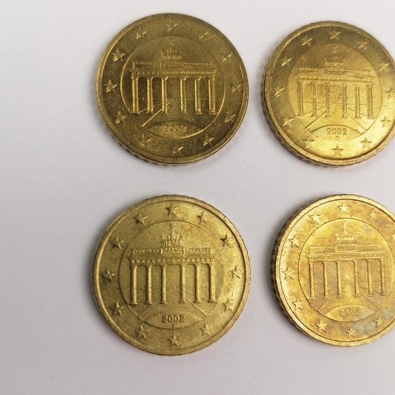 SET of 4 Coins - Rare 50 Euro Cent Coin 2002 Germany Brandenburg