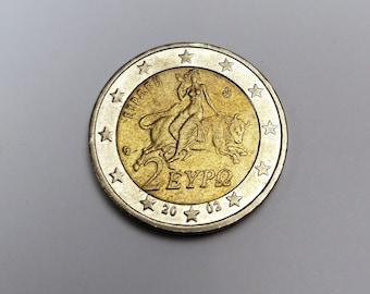 希少な 2 EUR ユーロコイン 2002 ギリシャ - 「ヨーロッパの誘拐