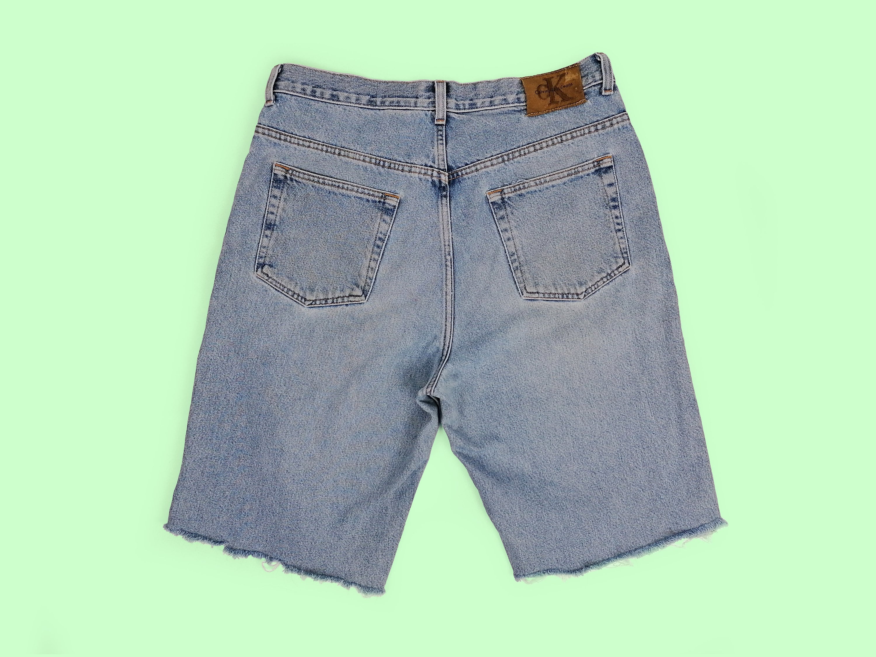 Vintage 90's CK Jeans Calvin Klein Jeans Shorts Cropped Cut-off Denim Blue  Stone-wash Men W 34 - Etsy