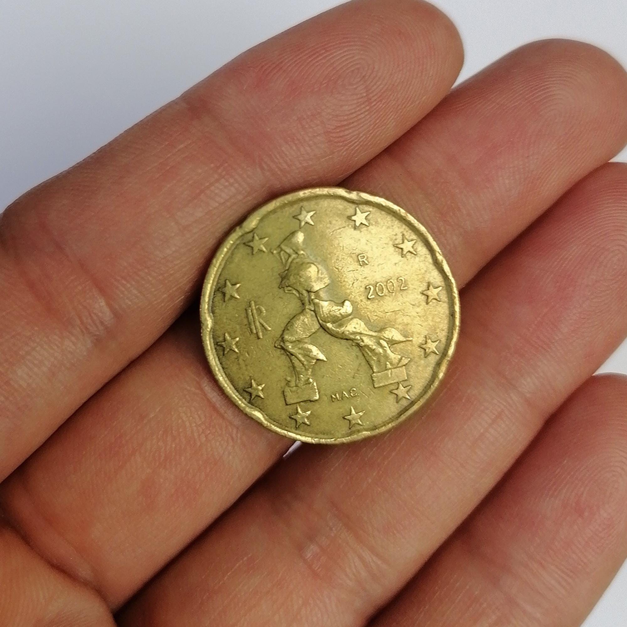 希少な20ユーロセントコイン 2002年 イタリア - ボッチョーニの彫刻