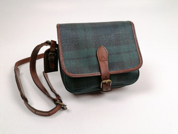 POLO RALPH LAUREN Vintage 90's Cross-body Bag Plaid Pattern Tartan