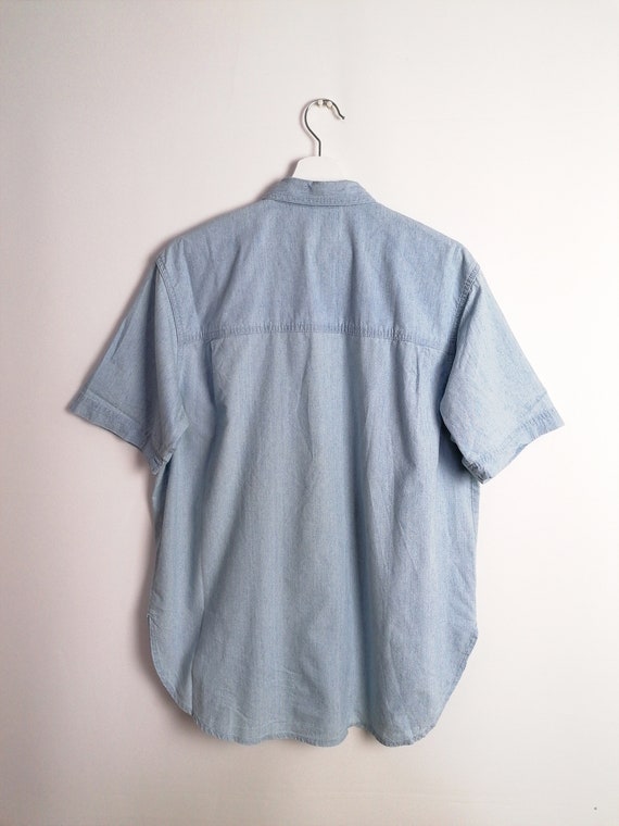 Vintage 90's Lightweight Oversized Denim Shirt Bl… - image 5