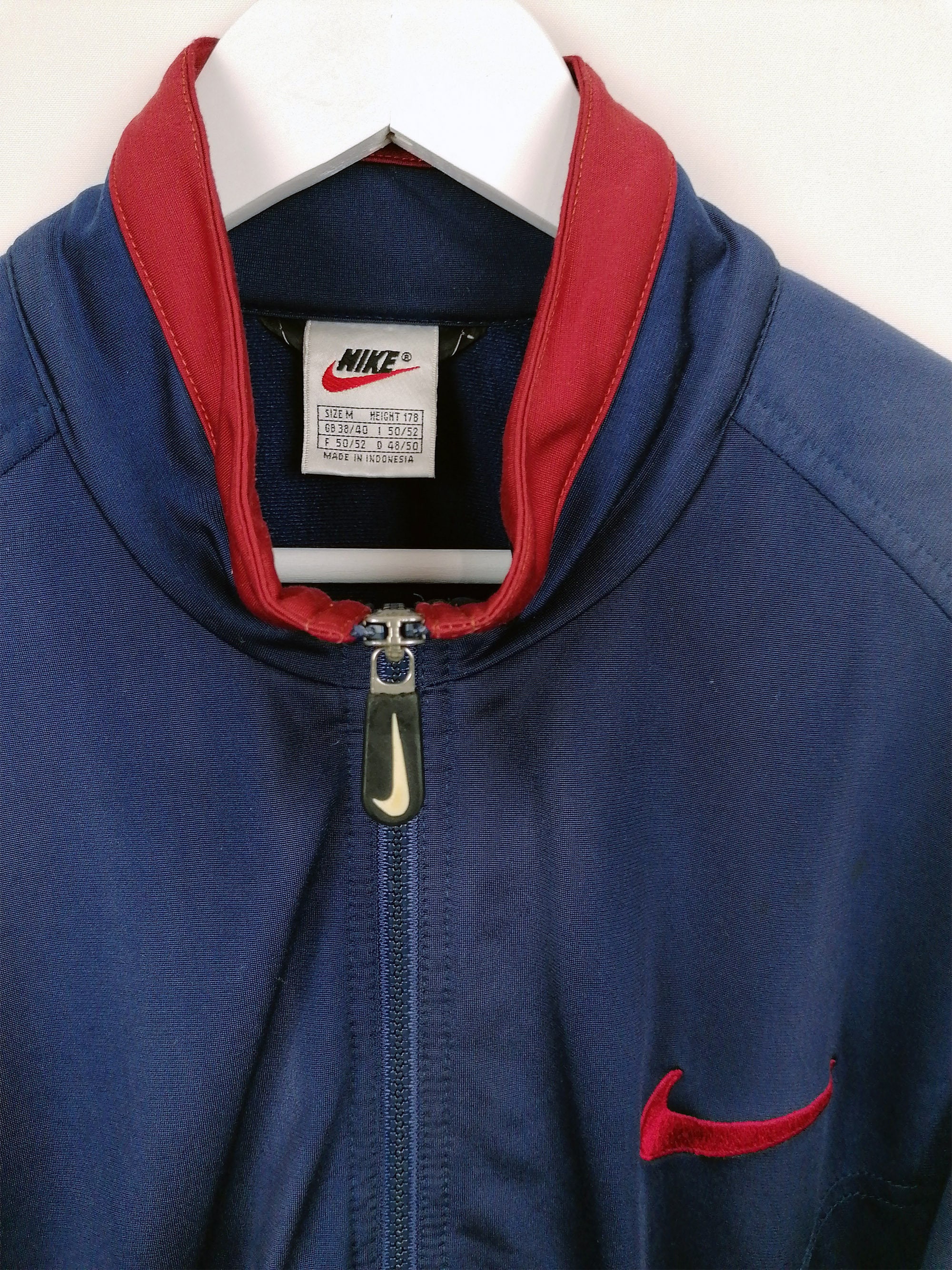 NIKE Vintage 90's Track Jacket Sleeve Spell-out Logo Navy NIKE Vintage 90's Track Jacket Sleeve Spell-out Logo Navy