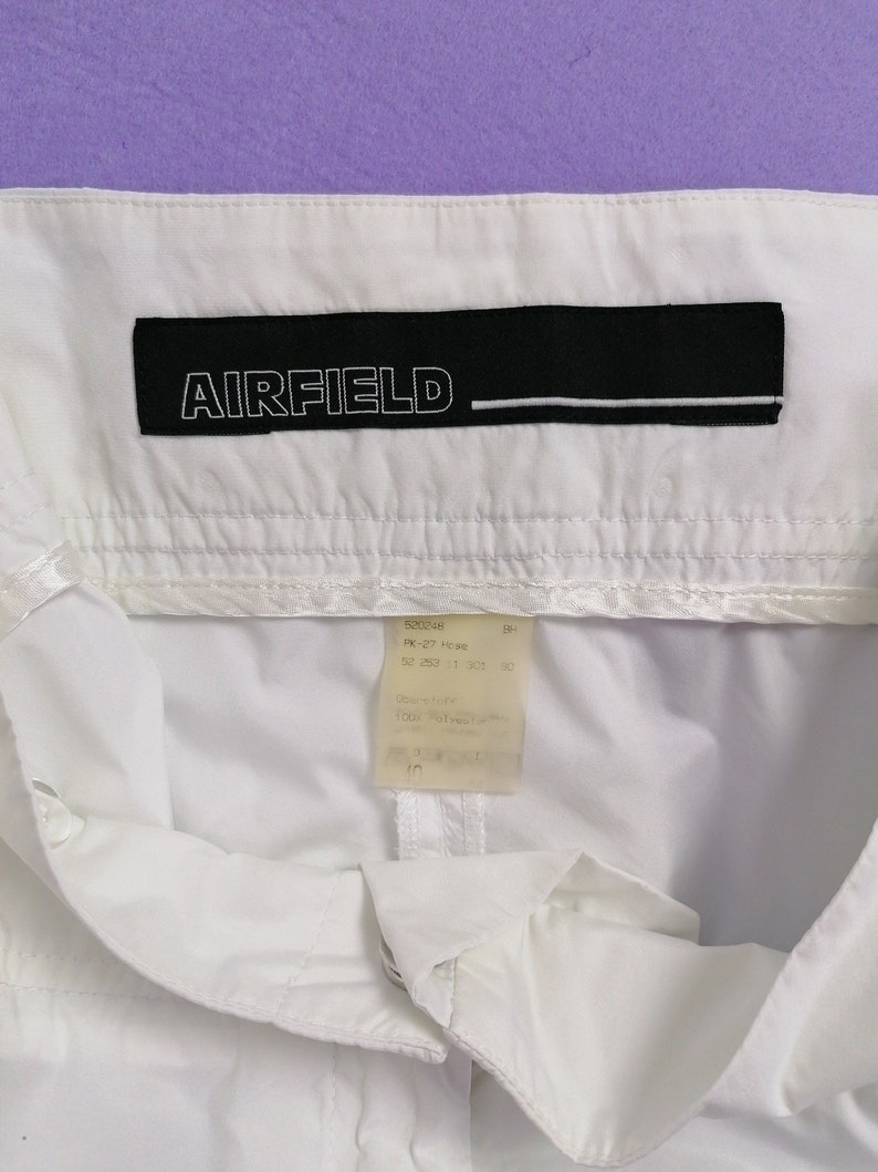 Vintage Y2k AIRFIELD Soft Shell Capri Pants in White Lace-up Waist Festival Rave Shorts size M-L