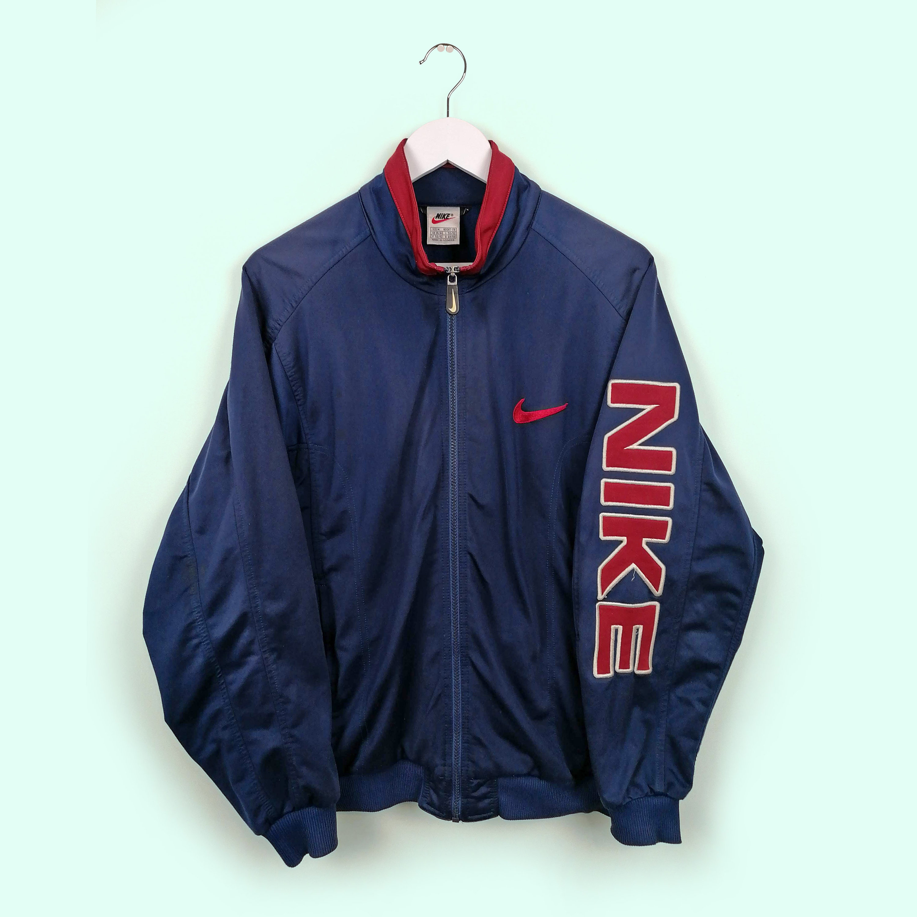 NIKE Vintage 90's Track Jacket Sleeve Spell-out Logo Navy NIKE Vintage 90's Track Jacket Sleeve Spell-out Logo Navy