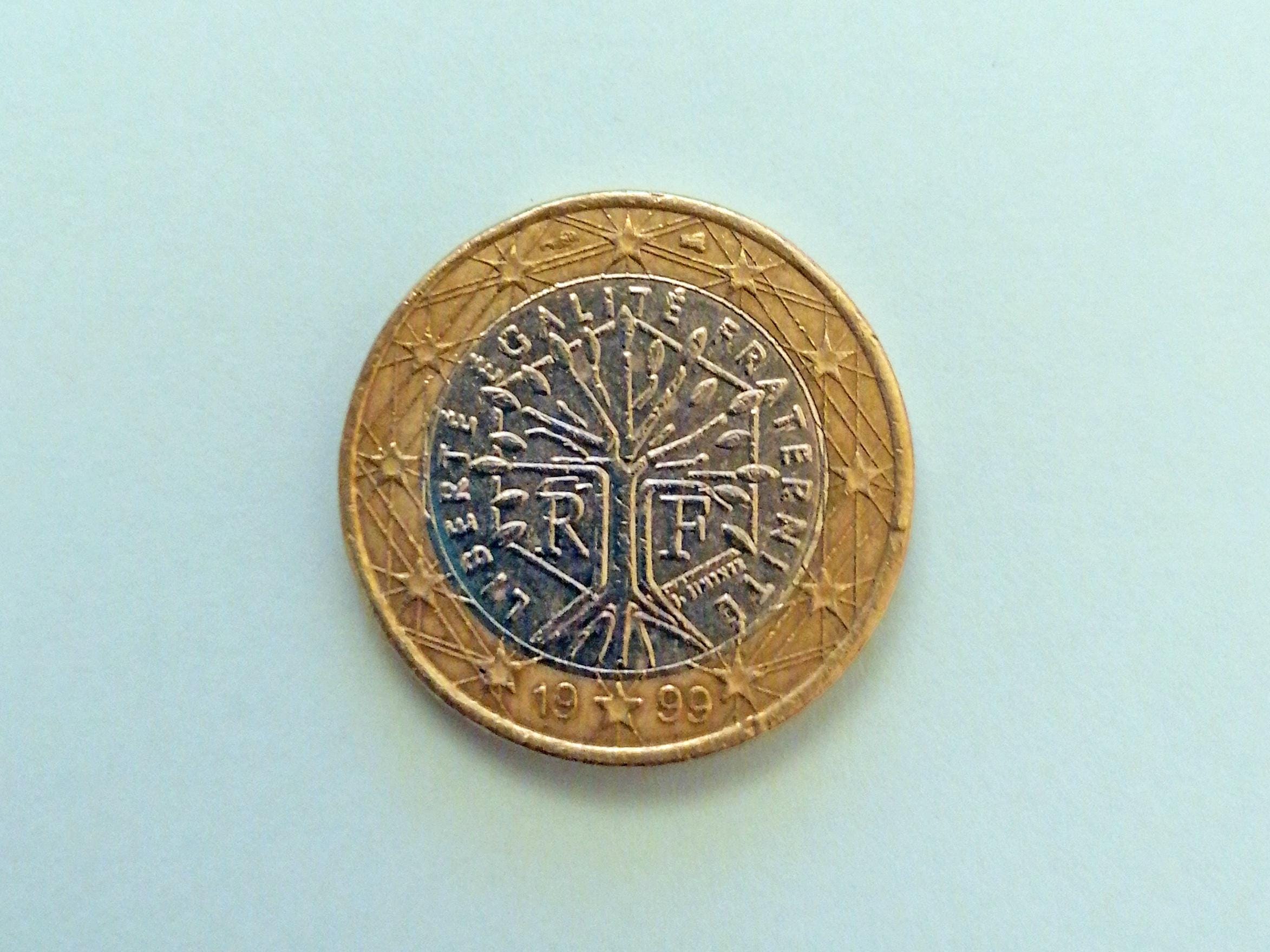 1ユーロバイメタル硬貨1999 レア 1 ユーロ ユーロ コイン 1999 フランス - 生命の木 - リベルテ