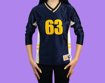 70s vintage yellow × blue football tee Vintage 1970s Jersey T-shirt, Southern Athletics Size S/M
