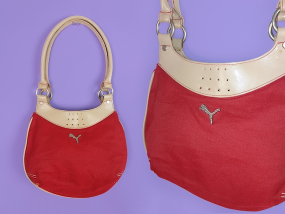 Vintage 90's Y2k PUMA Shoulder Bag Red Canvas Spor
