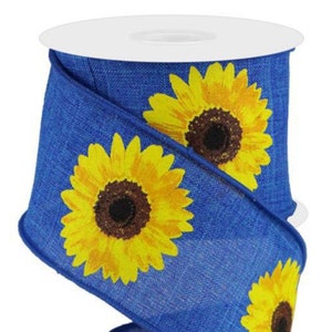 sunflower ribbon品 2.5 Inch By 10 Yard Yellow Linen Sunflower Ribbon – TMIGifts