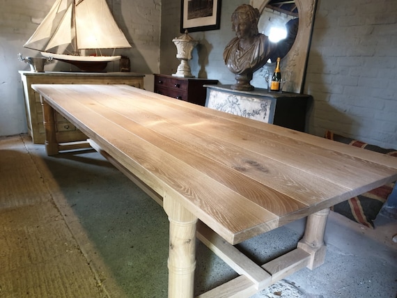 Solid oak refectory dining table online