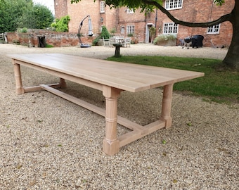 Solid Oak Bespoke Wide Table, Custom made, Oak Dining Table