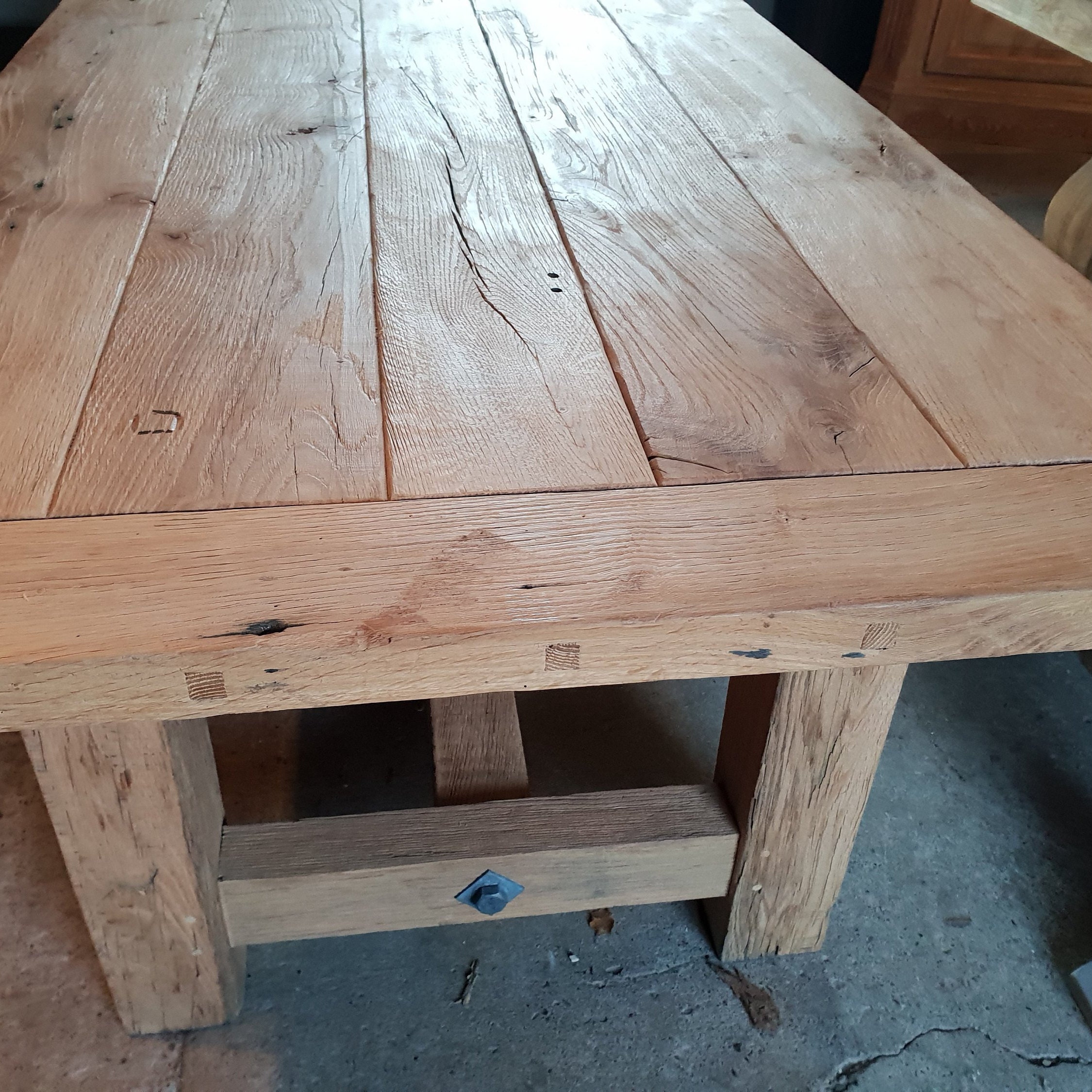 Large Rustic Reclaimed Oak Table Etsy UK