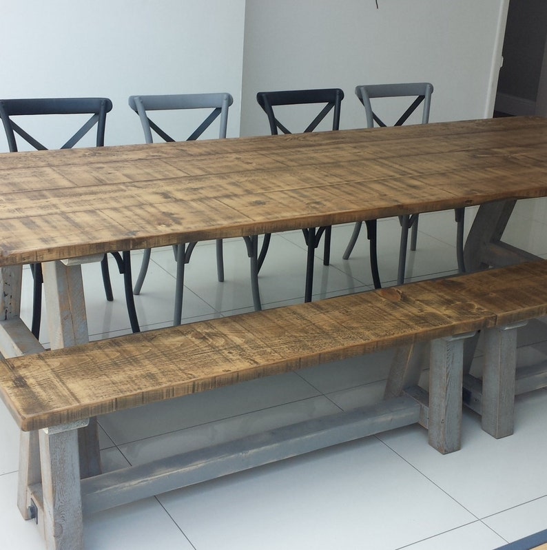 Large Rustic Reclaimed Dining Table Made to Order Etsy UK