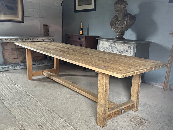 Oak Refectory Dining Table. 17th Century Period Oak, Reclaimed