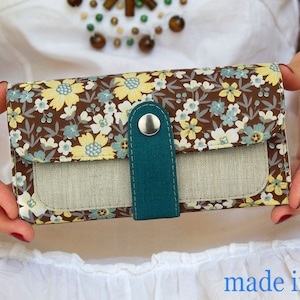 Cartera grande, Cartera de mujer, Cartera vegana, Regalo para mamá, Cartera para mujer, Regalo vegano, Cartera de tela, Regalo de mujer, Regalo para mujer, Monedero