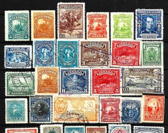 40 Stamps EL SALVADOR Vintage Postage Stamps Lot Bundle Latin America South American Country For Collecting Or Crafts