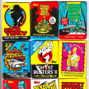 Trading Cards Wax Packs Choice Unopened Card Packages-TMNT-Back To The  Future-Simpsons-New Kids On Block-Ghost Busters-RoboCop-Desert Storm