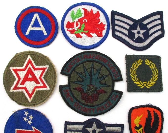 Vintage Military Patches Lotuniform Insigniaembroidered Unit Etsy