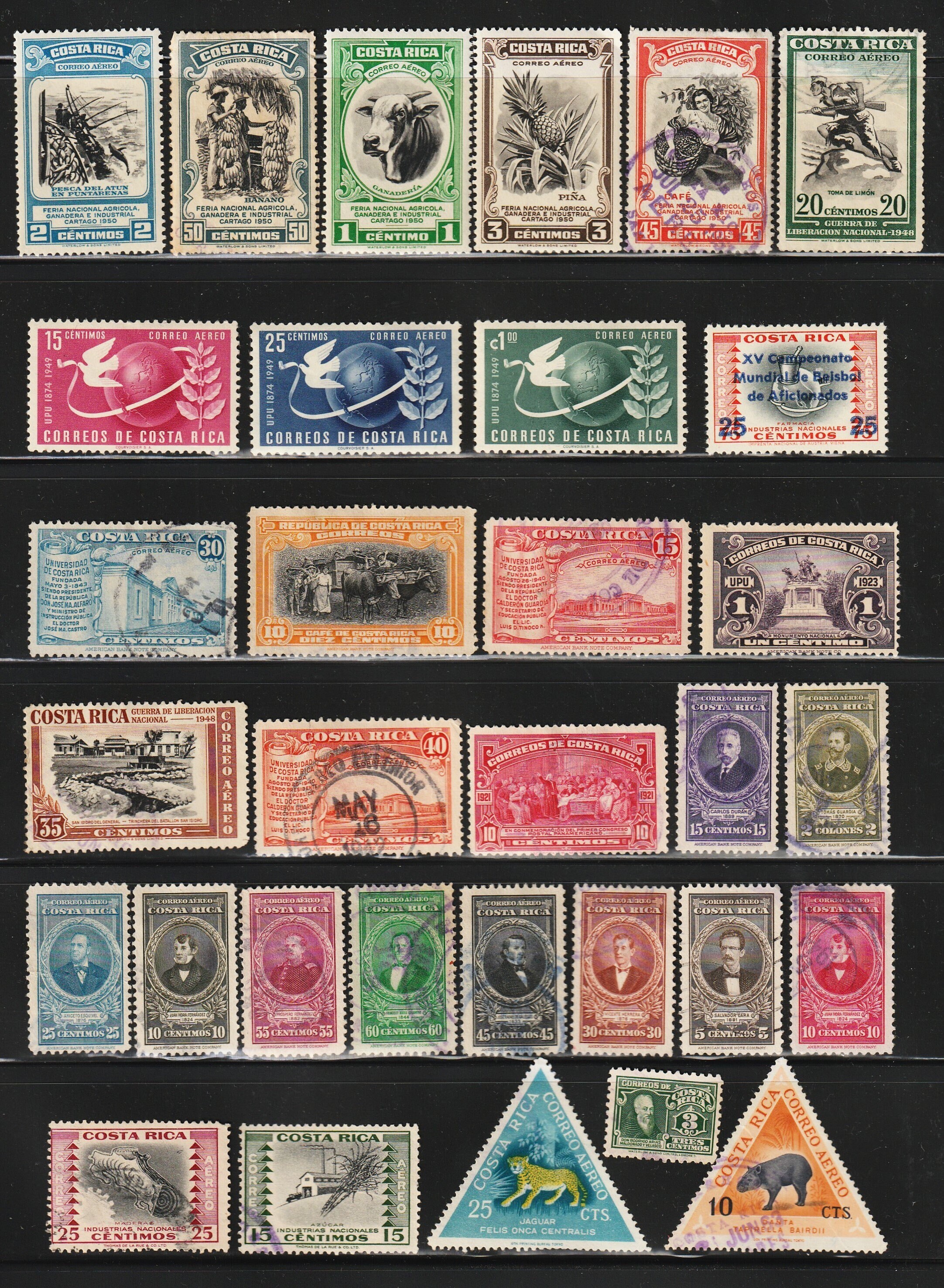 Costa Rica 30 Postage Stamps Vintage Stamp Lotcosta Rica Etsy