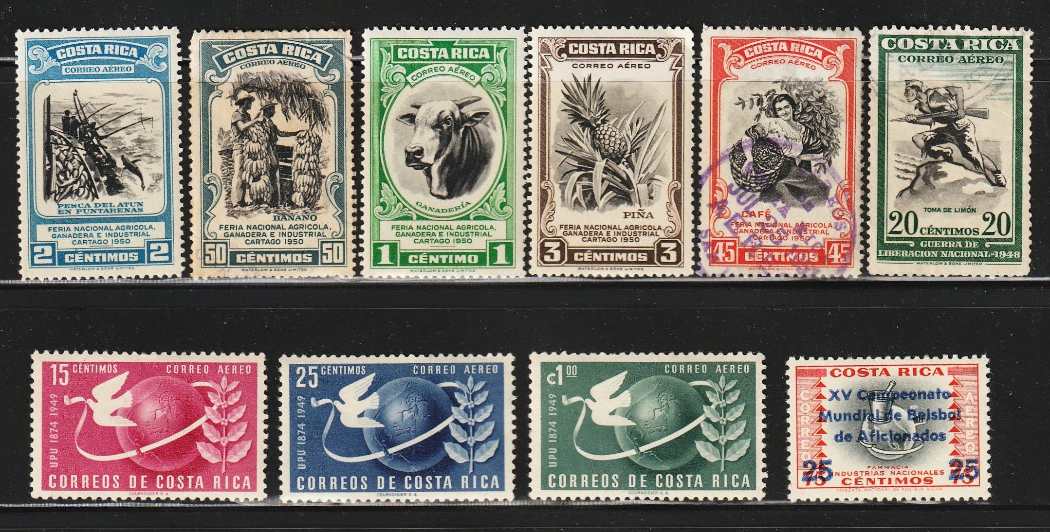 Costa Rica 30 Postage Stamps Vintage Stamp Lotcosta Rica Etsy