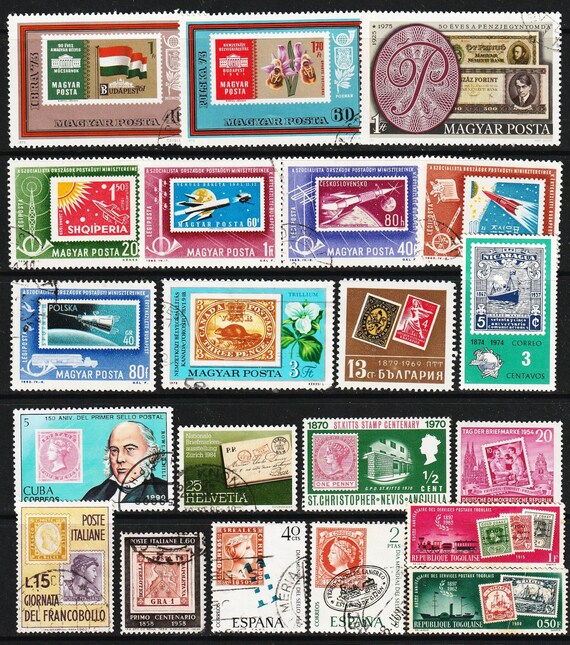 Stamps on Postage Stamps 20 Vintage Lot-space Exploration - Etsy