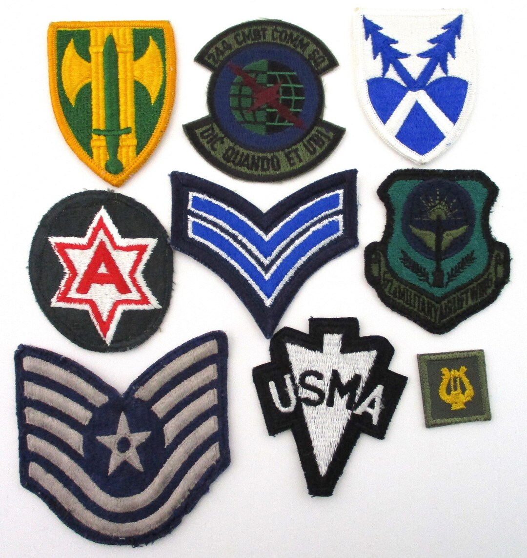 Vintage Military Patches Lotusa Uniform Insigniaembroidered Etsy
