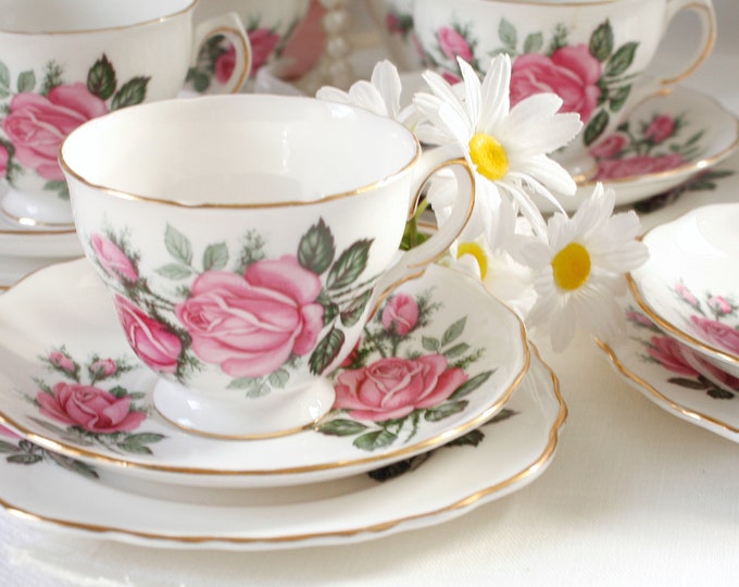 Pink Rose English Tea Set Royal Vale Vintage Tea Set Covered Etsy