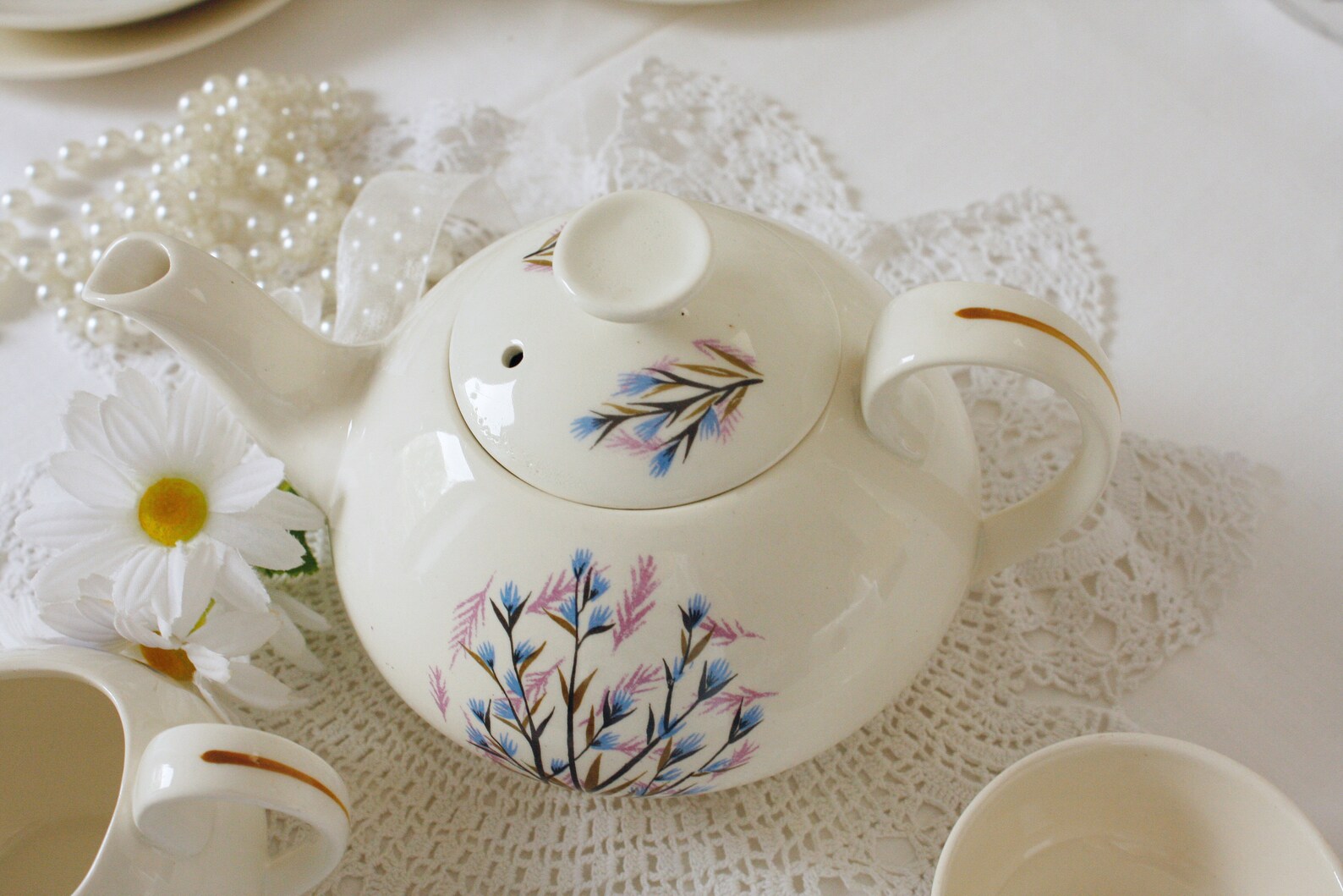 Ridgeway English Teapot Creamer and Sugar A Delightful Set Etsy