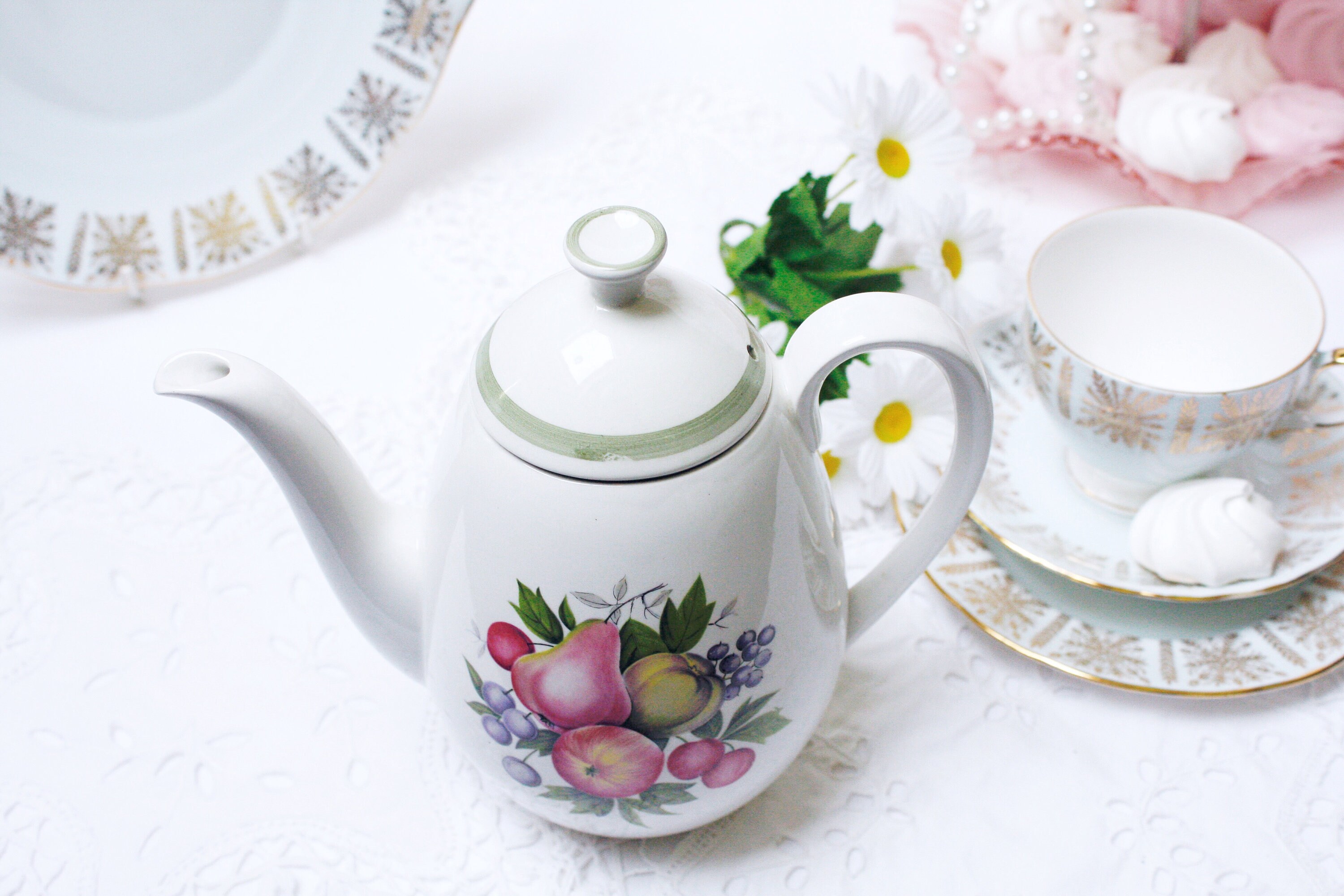 English Tall Teapot / Coffee Pot Called evesham This Tea / Etsy Canada