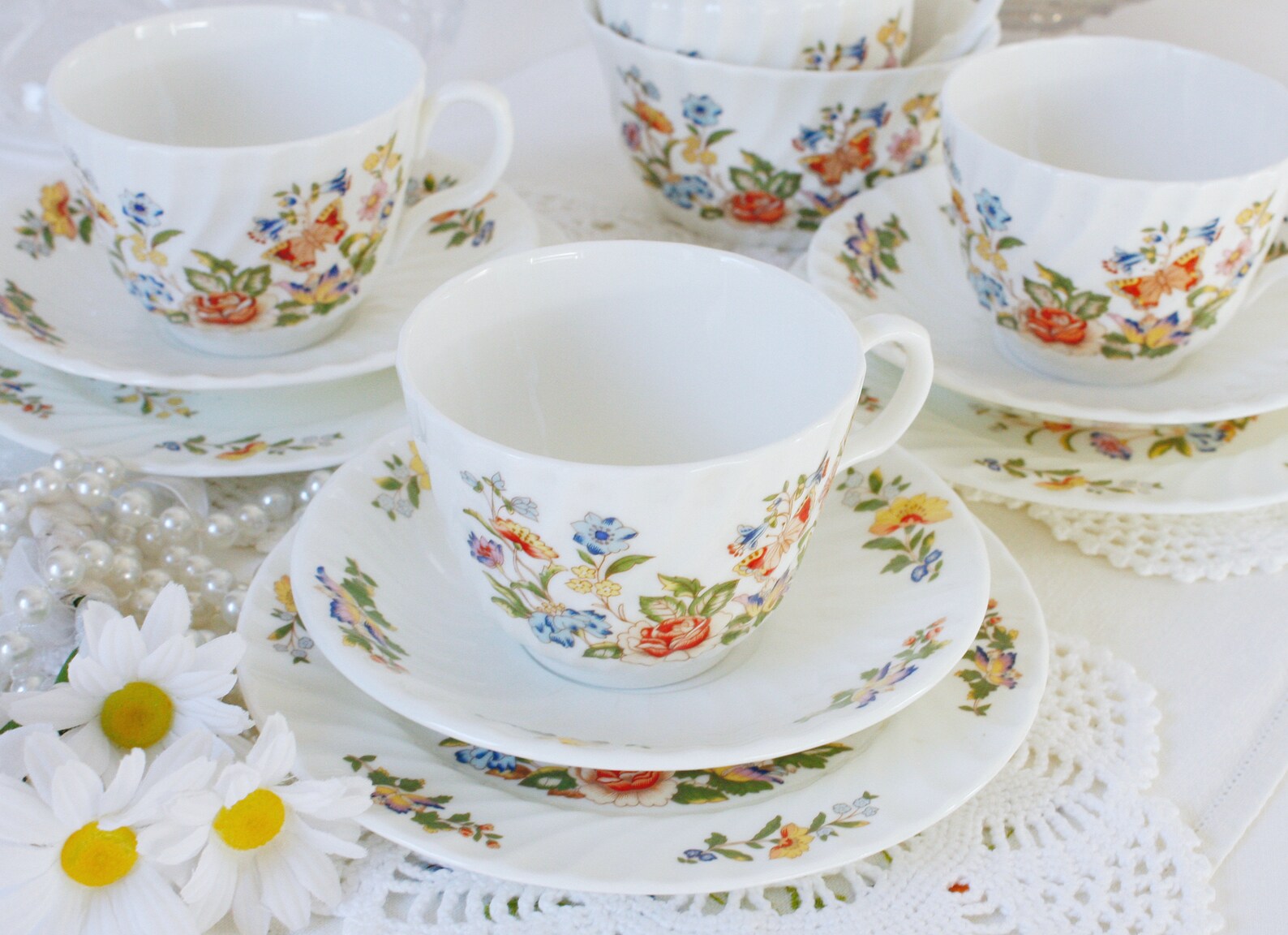 Ainsley Cottage Garden tea set English tea set bone china Etsy