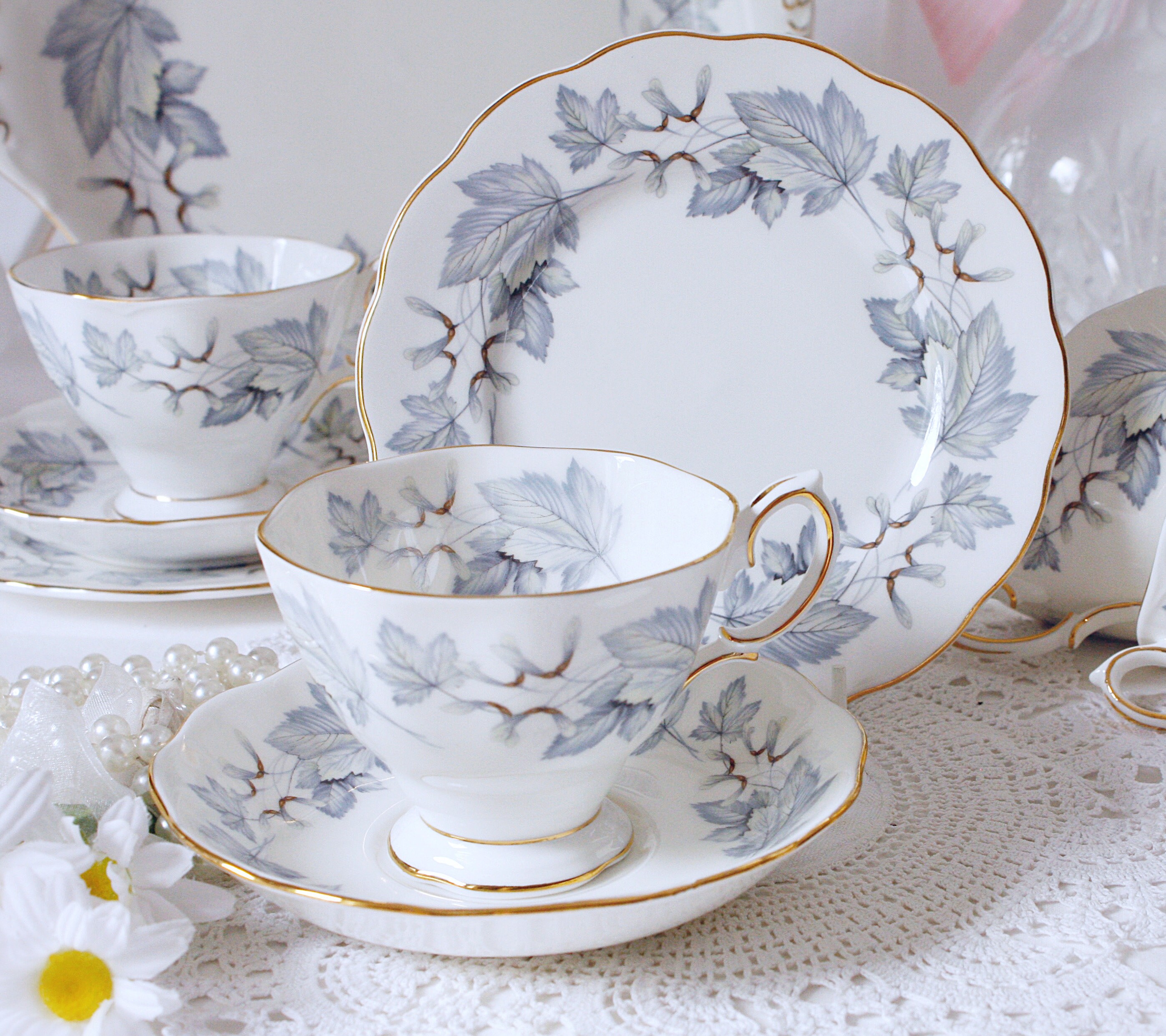 Royal Albert Tea Set Beautiful silver Maple Footed Tea Etsy