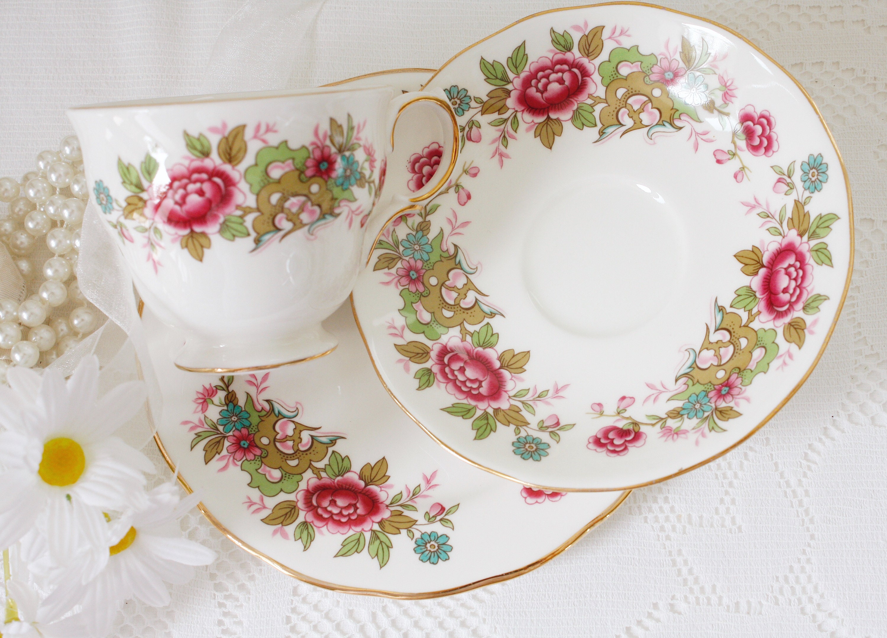 Queen Anne English Tea Set Queen Anne chinese Tree Vintage Etsy