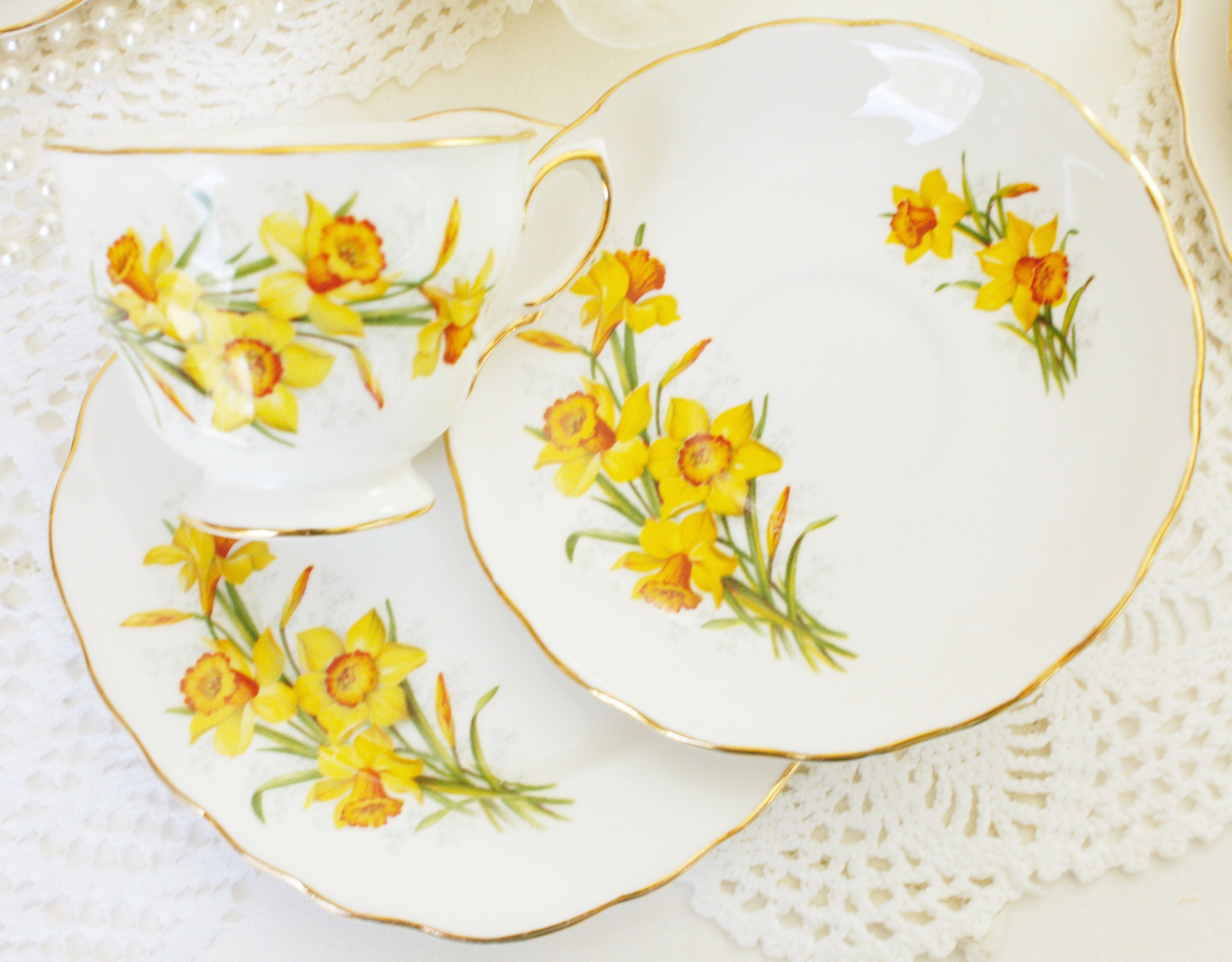 Royal Vale daffodil tea set English bone china tea set 1 Etsy