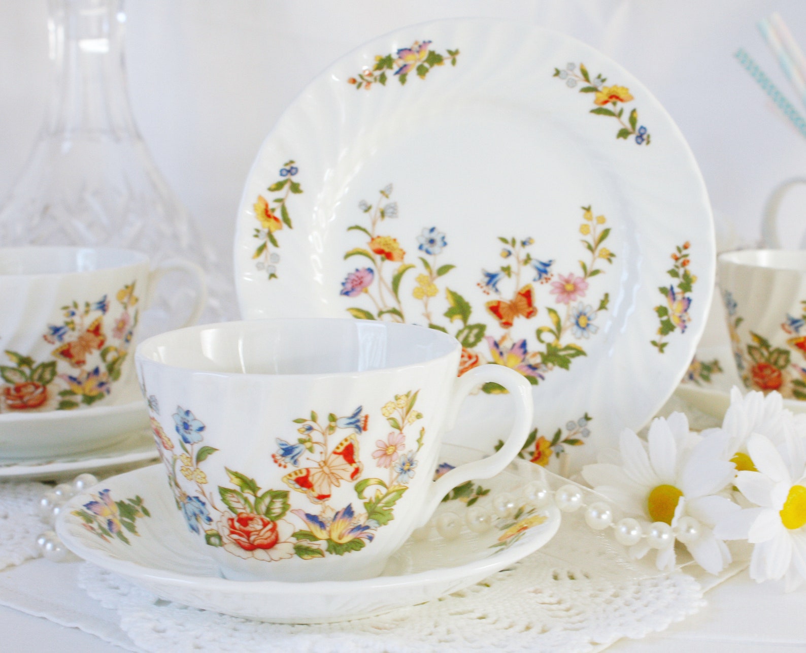 Ainsley Cottage Garden tea set English tea set bone china Etsy