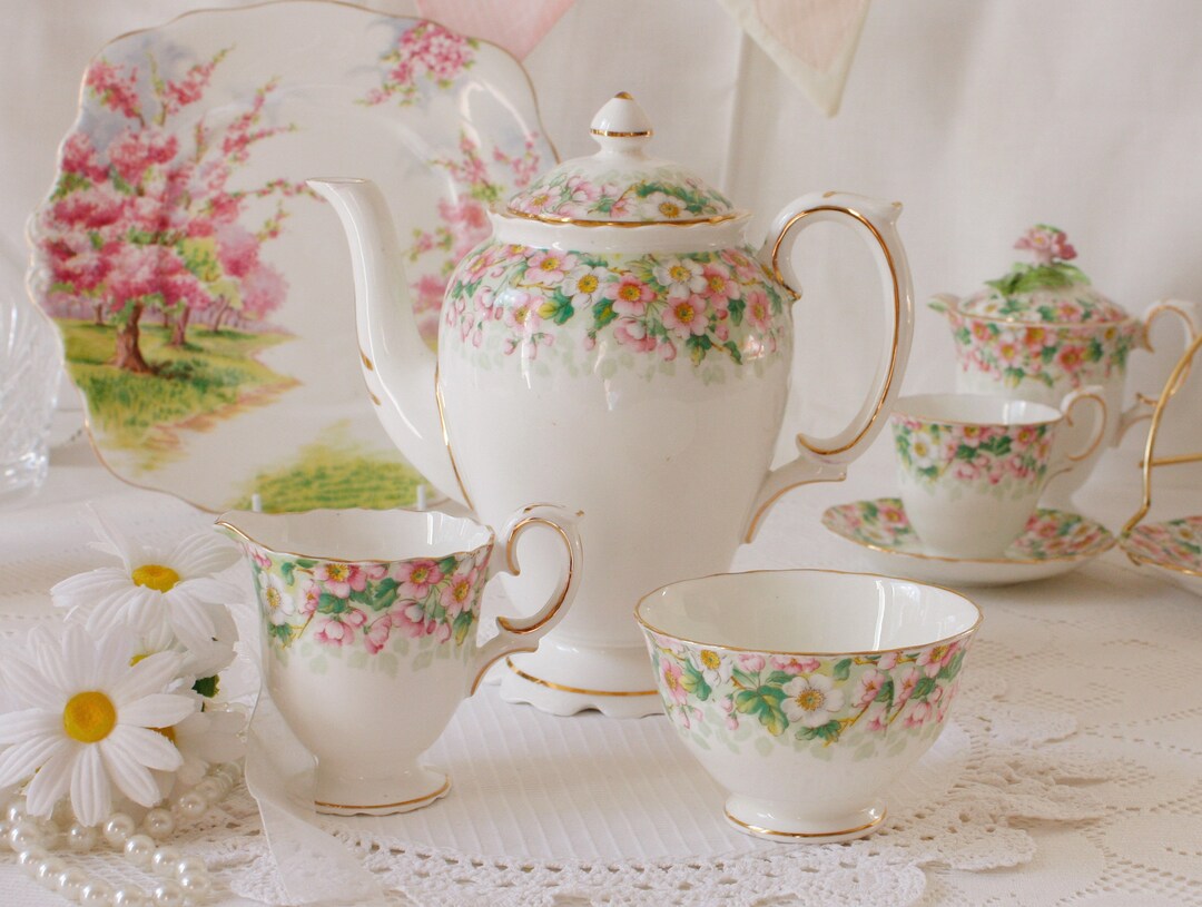 English Teapot Set English Teapot Creamer and Sugar Bowl Etsy