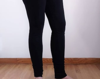 Women's black extra tall leggings extra long 37" inseam basic cotton spandex leggings