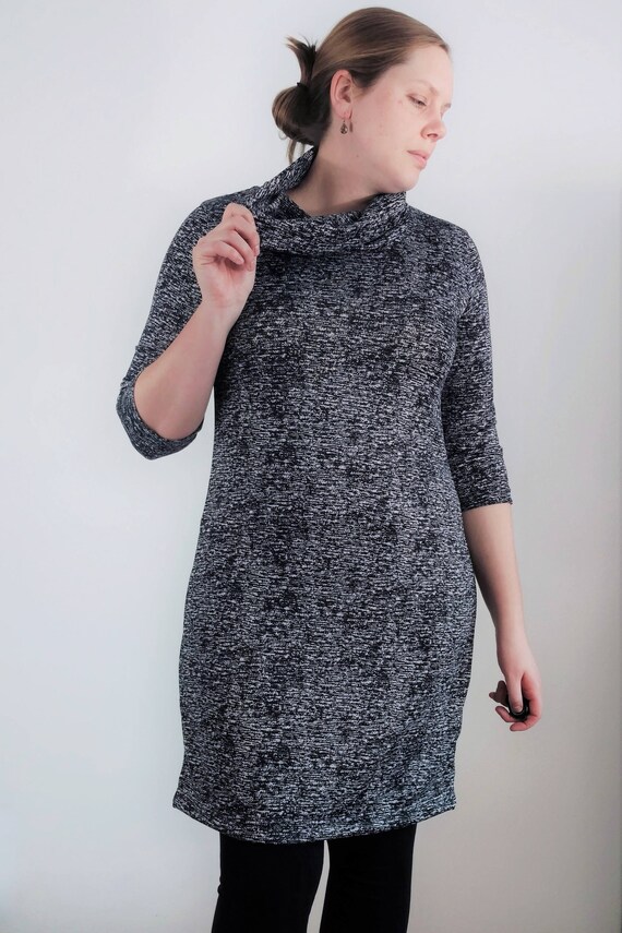 Grey cowl neck sweater dress discount