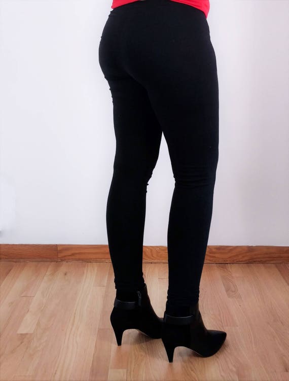 Women's Black Extra Tall Leggings Extra Long 37 Inseam Basic
