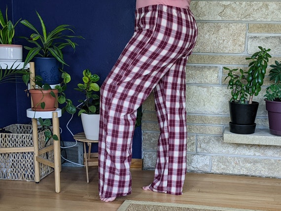 Women's Extra Tall Flannel Pajama Pants Extra Long Pj Pants Burgundy Old  Rose Ivory Plaid Flannel Pjs Custom Inseam Pyjamas 35-39 Inseam -   Canada