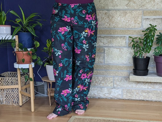 Women's Extra Tall Pajama Pants Extra Long Pj Pants Deep Navy Pink