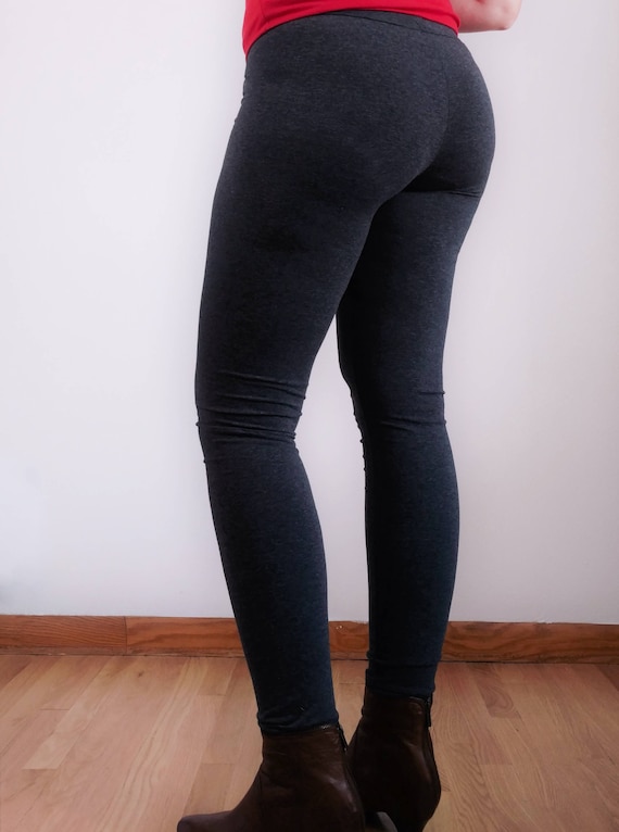 Women's Charcoal Grey Extra Tall Leggings Extra Long 37 Inseam Basic Cotton  Spandex Leggings -  Canada
